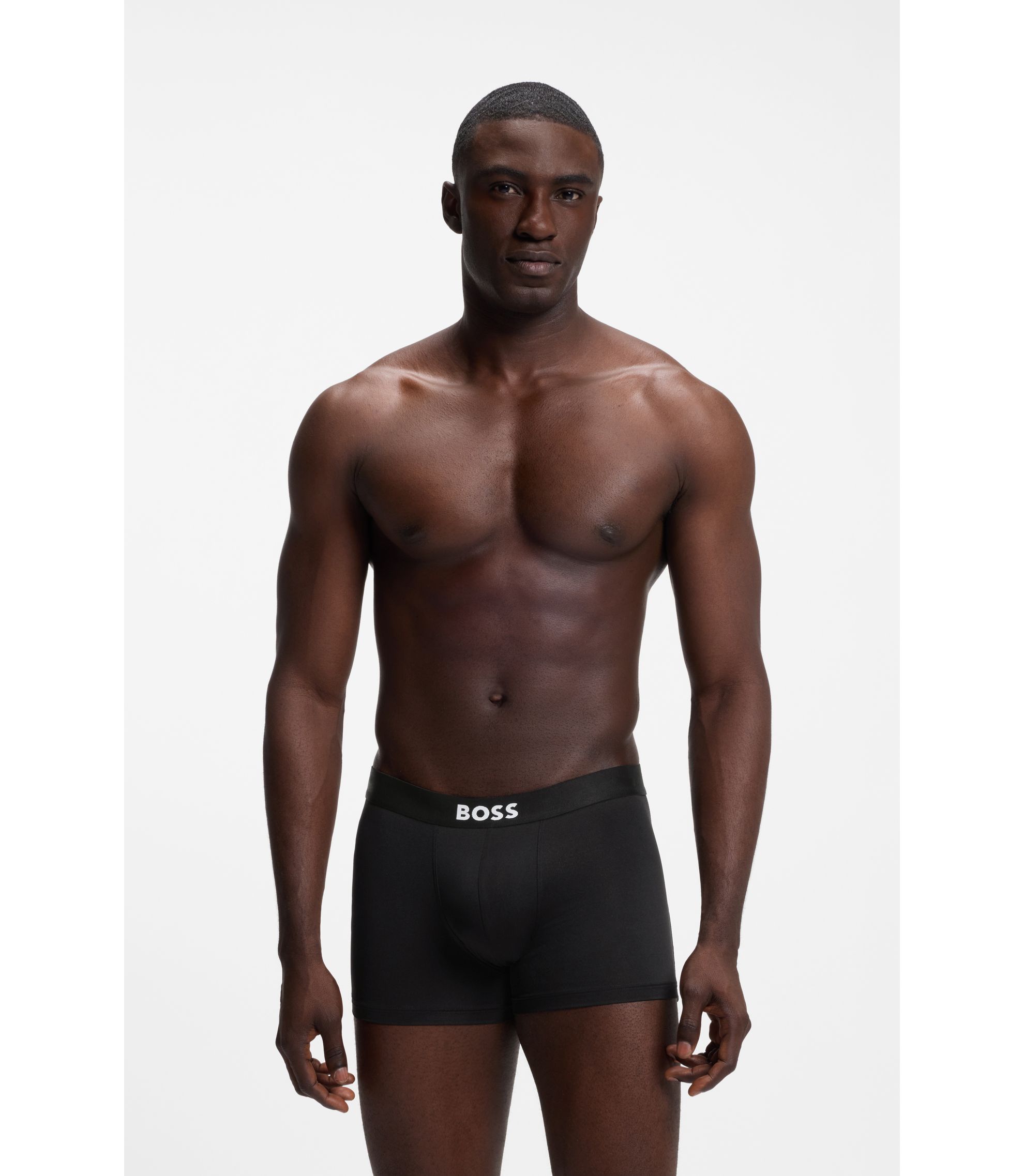 BOSS - Three-pack of stretch-microfibre trunks - Black