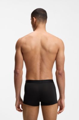 Lot de trois boxers courts en microfibre stretch, Noir