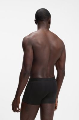 Three-pack of stretch-microfibre trunks, Black