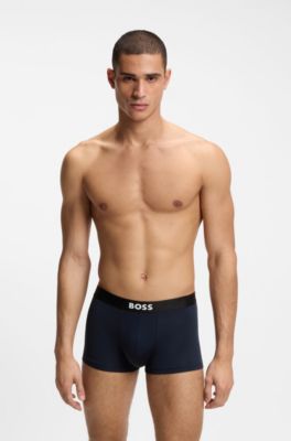 Three-pack of stretch-microfibre trunks, Patterned