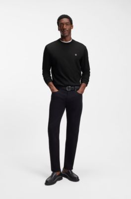 Mercerised-cotton T-shirt with Double B monogram, Black