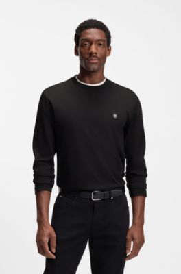 Mercerised-cotton T-shirt with Double B monogram, Black