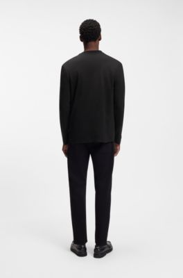 Mercerised-cotton T-shirt with Double B monogram, Black