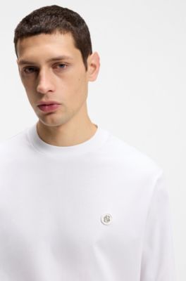 T-shirt en coton merceris&eacute; avec monogramme Double&nbsp;B, Blanc