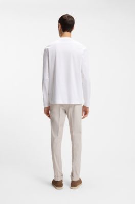 Mercerised-cotton T-shirt with Double B monogram, White