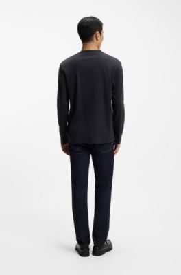 Mercerised-cotton T-shirt with Double B monogram, Dark Blue