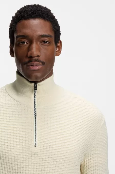 Quarter-zip sweater in cotton