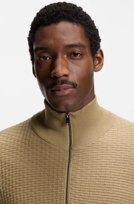 Quarter-zip sweater in cotton