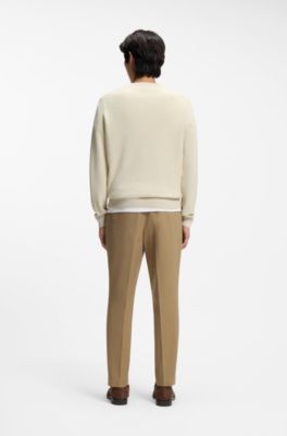 Cotton sweater with Double B monogram, White