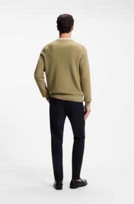 Pull en coton &agrave; monogramme Double&nbsp;B, Kaki