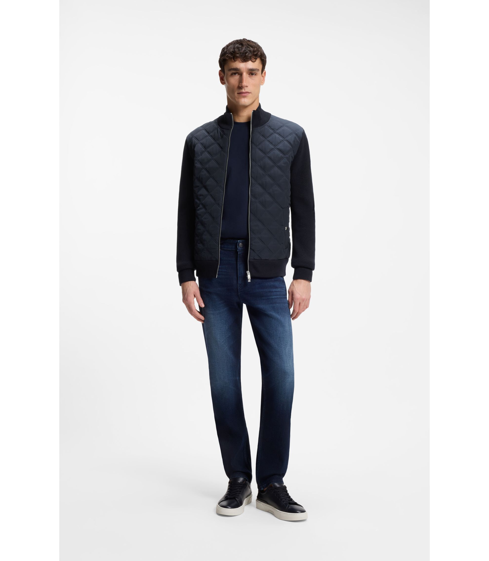 服*堂様 HUGO BOSS ウールニット ジャケット キルティング フロント 服*堂様 HUGO BOSS ウールニット ジャケット キルティング フロント