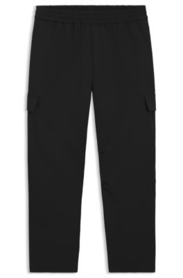 Pantalones relaxed fit con bolsillos estilo cargo, Negro