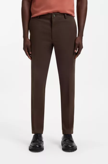 Modern-fit pants in stretch-cotton twill
