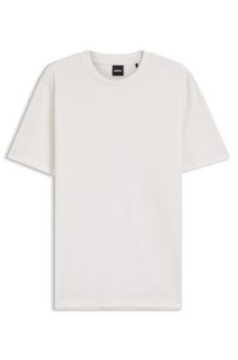 Bubble-structure T-shirt in cotton, White