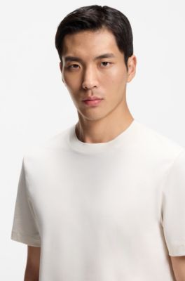 Bubble-structure T-shirt in cotton, White