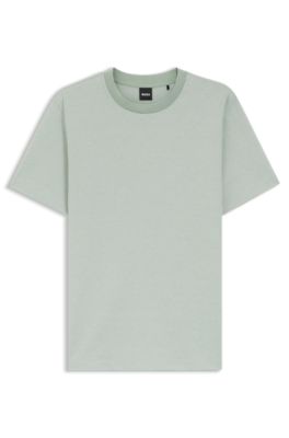 Bubble-structure T-shirt in cotton, Light Green