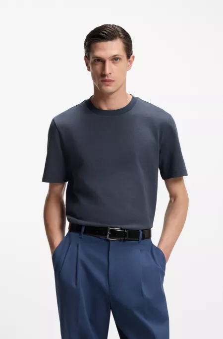 Bubble-structure T-shirt in cotton