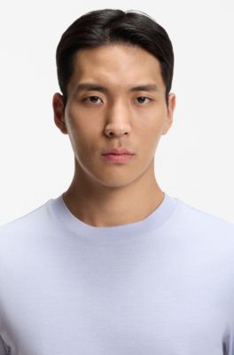 Bubble-structure T-shirt in cotton, Light Purple