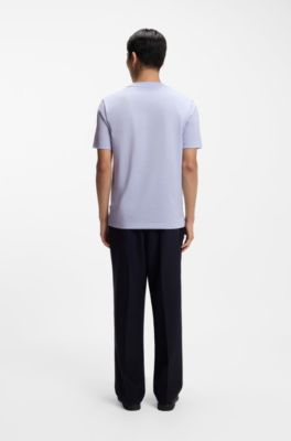Bubble-structure T-shirt in cotton, Light Purple