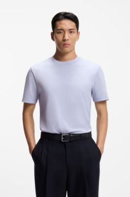 Bubble-structure T-shirt in cotton, Light Purple