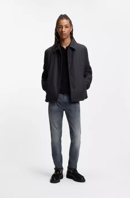 Ash-blue extra-slim-fit jeans in stretch denim