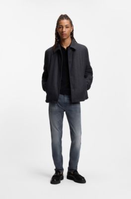 Ash-blue extra-slim-fit jeans in stretch denim, Blue