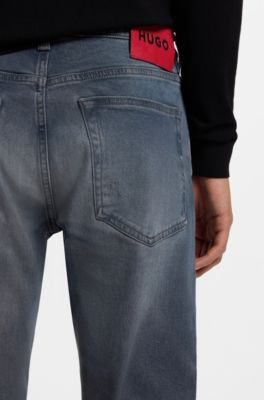 Ash-blue extra-slim-fit jeans in stretch denim, Blue