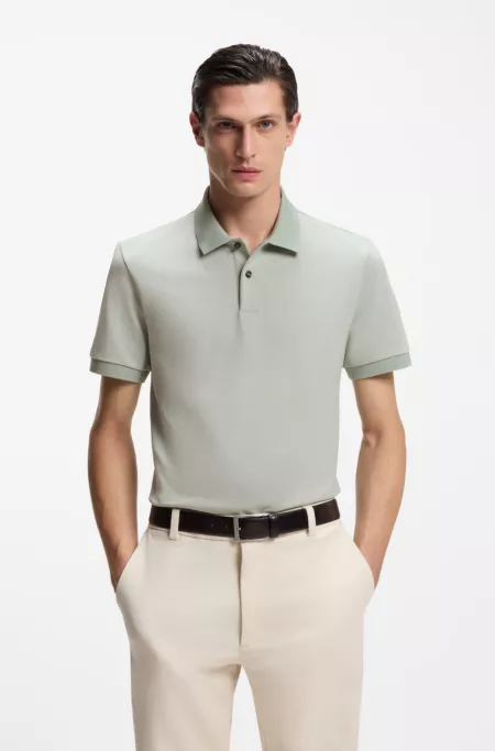 Bubble-structure polo shirt in cotton