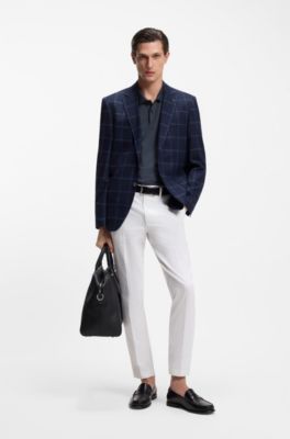 Polo de algod&oacute;n con estructura de burbujas, Azul oscuro