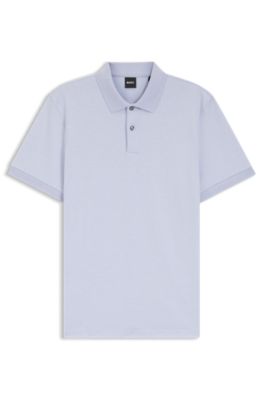 Bubble-structure polo shirt in cotton, Light Purple