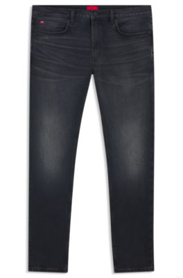 Ash-blue extra-slim-fit jeans in stretch denim, Dark Blue