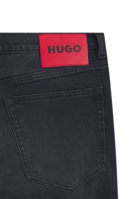 Ash-blue extra-slim-fit jeans in stretch denim, Dark Blue