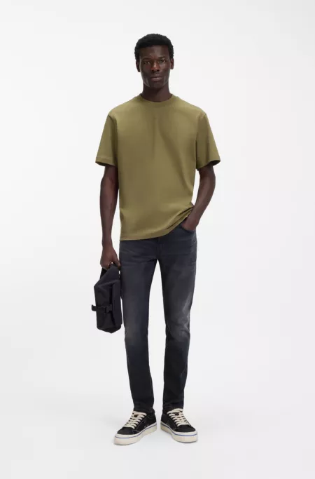 Ash-blue extra-slim-fit jeans in stretch denim