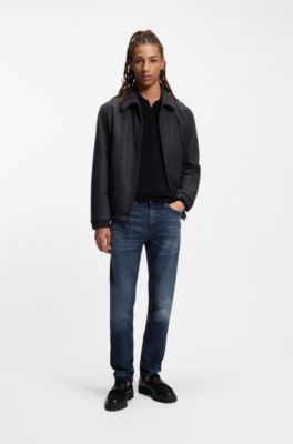 Blue extra-slim-fit jeans in stretch denim, Dark Blue