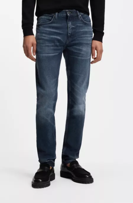 Blue extra-slim-fit jeans in stretch denim