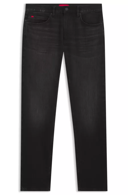 Black slim-fit jeans in stretch denim
