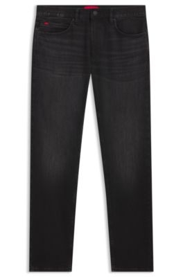 Jeans slim fit de denim el&aacute;stico negro, Gris oscuro