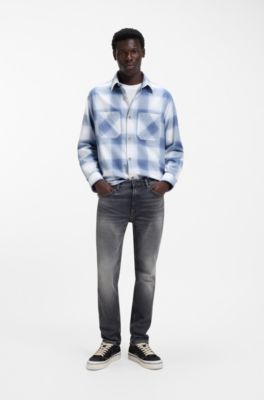 Grey slim-fit jeans in stretch denim, Grey