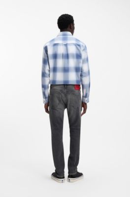 Grey slim-fit jeans in stretch denim, Grey