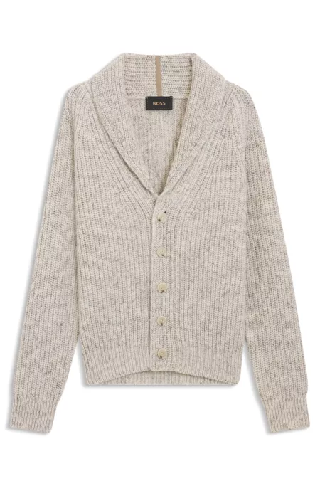 Knitted cardigan in cashmere and wool
