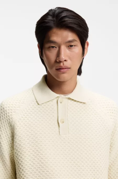 Polo-collar sweater in cashmere