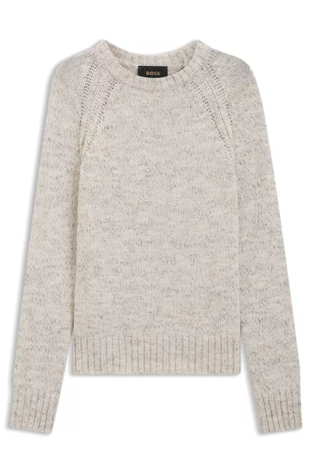 Cashmere-wool sweater with a tweed effect