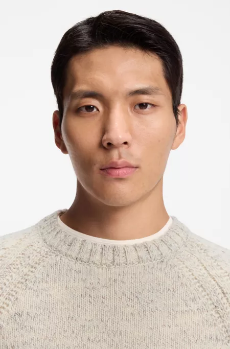 Cashmere-wool sweater with a tweed effect