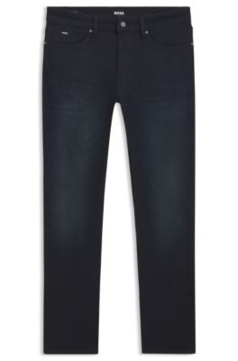 Delaware blue slim-fit jeans in knitted denim, Dark Blue