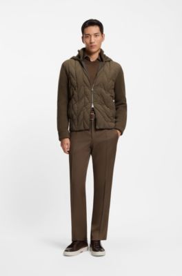 Chaqueta h&iacute;brida con mangas de lana y parte delantera de plum&oacute;n, Cal