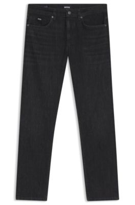 Delaware grey slim-fit jeans in wrinkle-resistant denim, Black