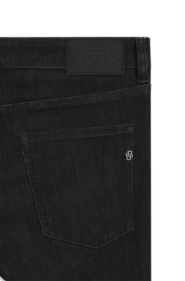 Jean slim Delaware en denim bleu infroissable, Bleu