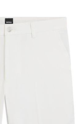 Short moderne en twill de coton stretch, Blanc