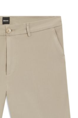Short moderne en twill de coton stretch, Beige clair