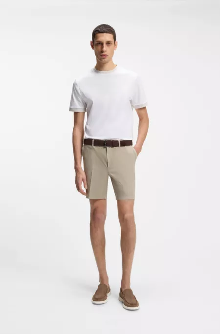 Modern-fit shorts in stretch-cotton twill